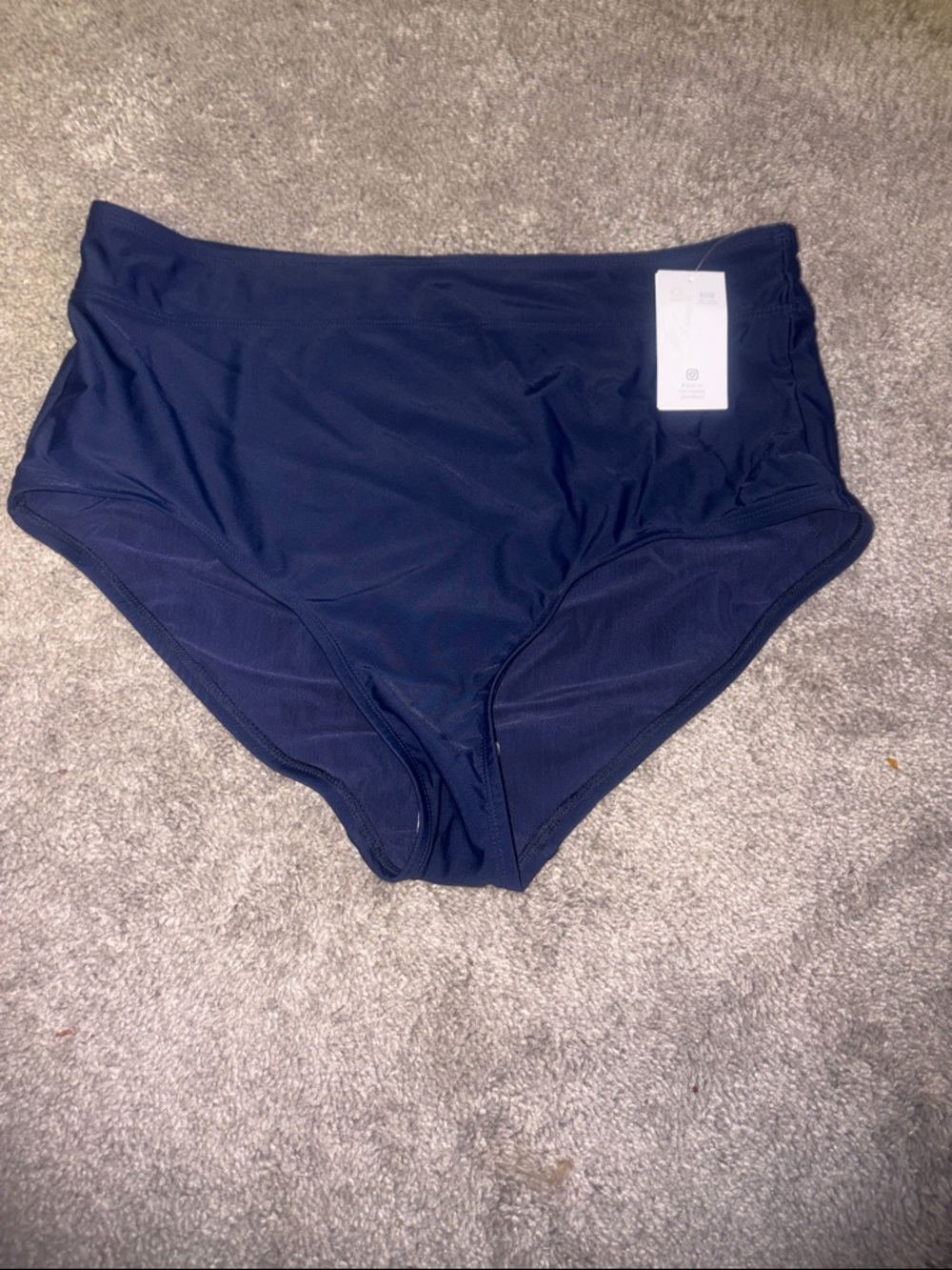 High-Waist Navy Bikini Bottoms - Picture 5 of 9